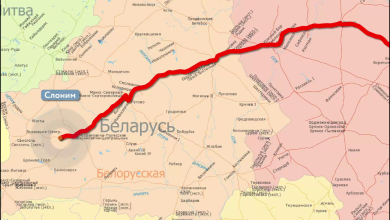 Карта маршрута воинского эшелона на станцию Слоним