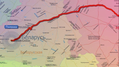 Карта маршрута воинского эшелона со станции Полонка по территории России