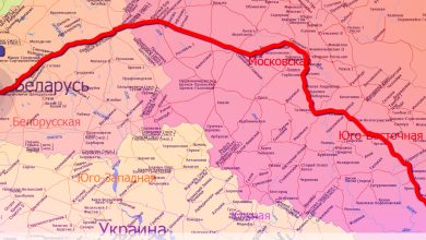 Карта маршрута воинского эшелона из Беларуси по территории России