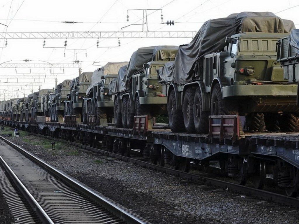 Assembled troop train
