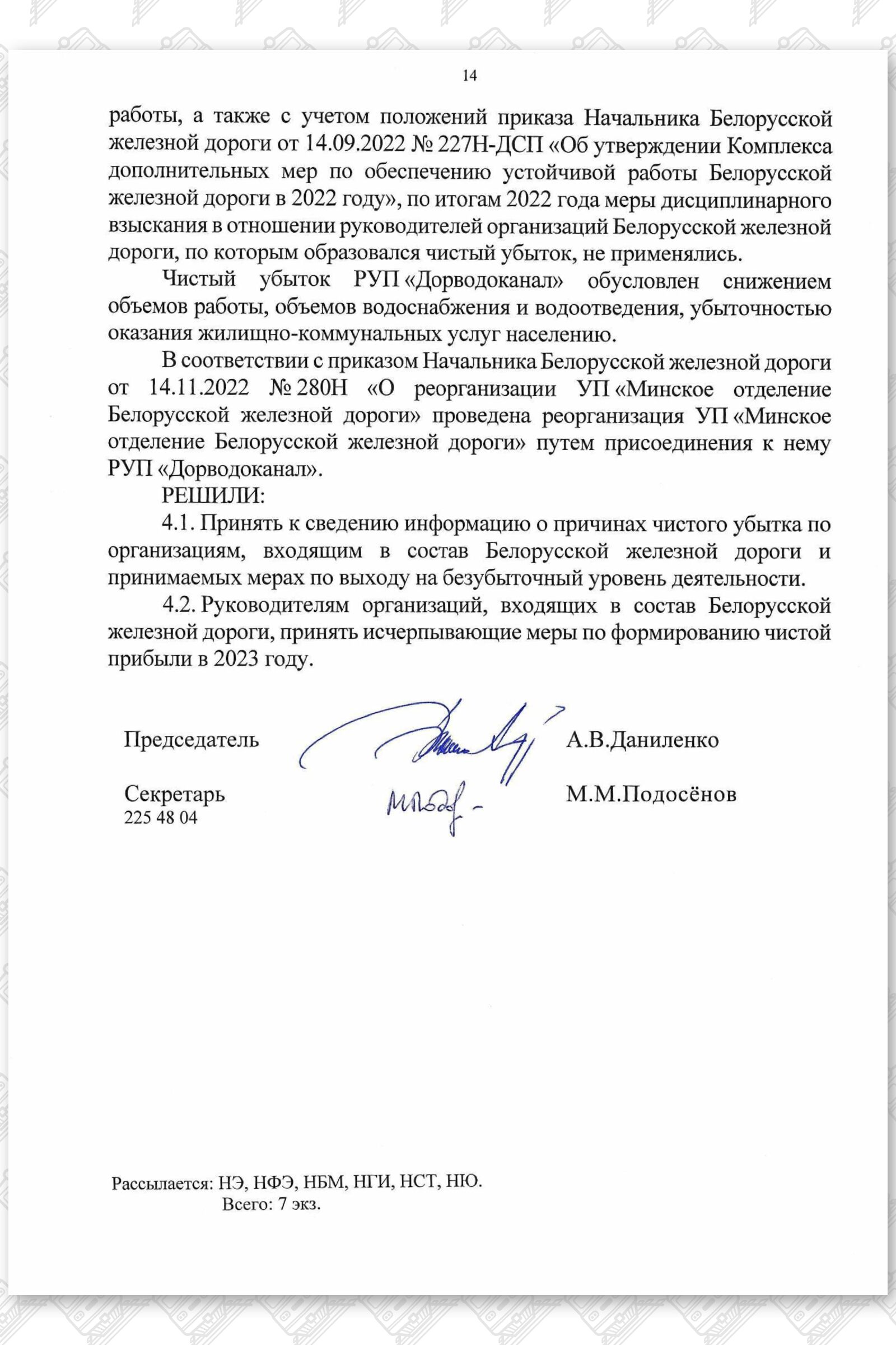 Протокол заседания комиссии, лист 14