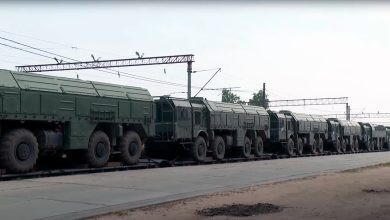 Колёсные пусковые установки на платформах воинского эшелона