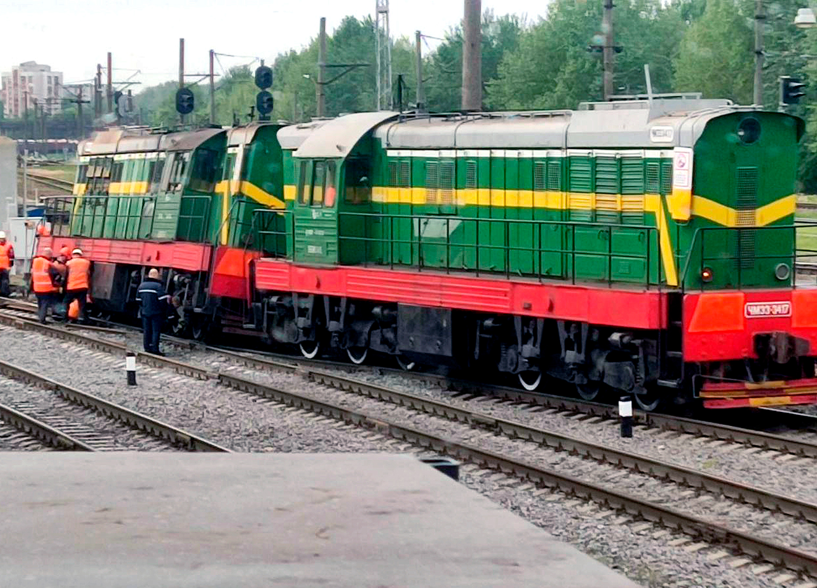 Снимок с места происшествия на станции Минск-Сортировочный 10.05.2024, 1 из 2