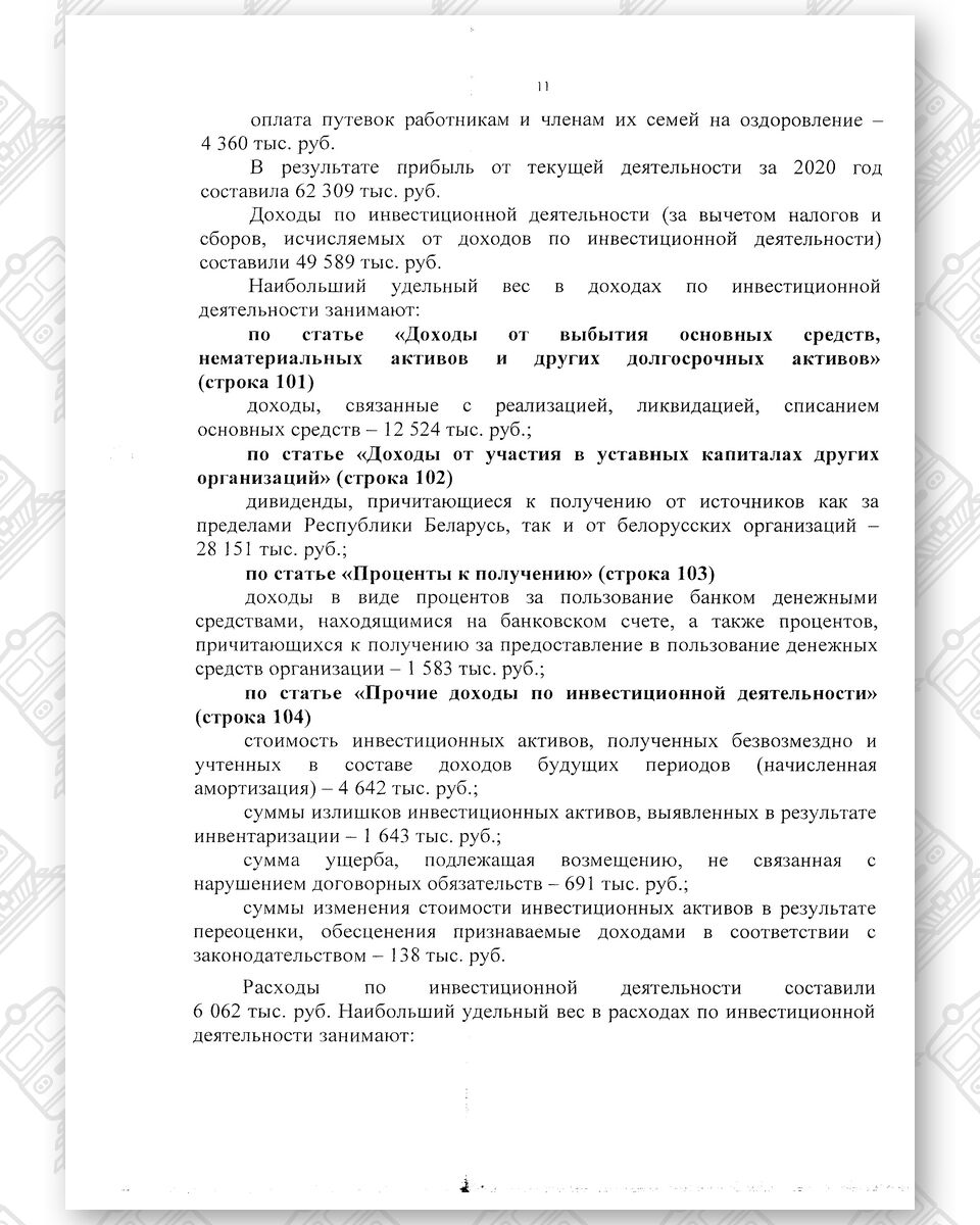 Бухгалтерская отчетность БЖД за 2020 год, лист 20